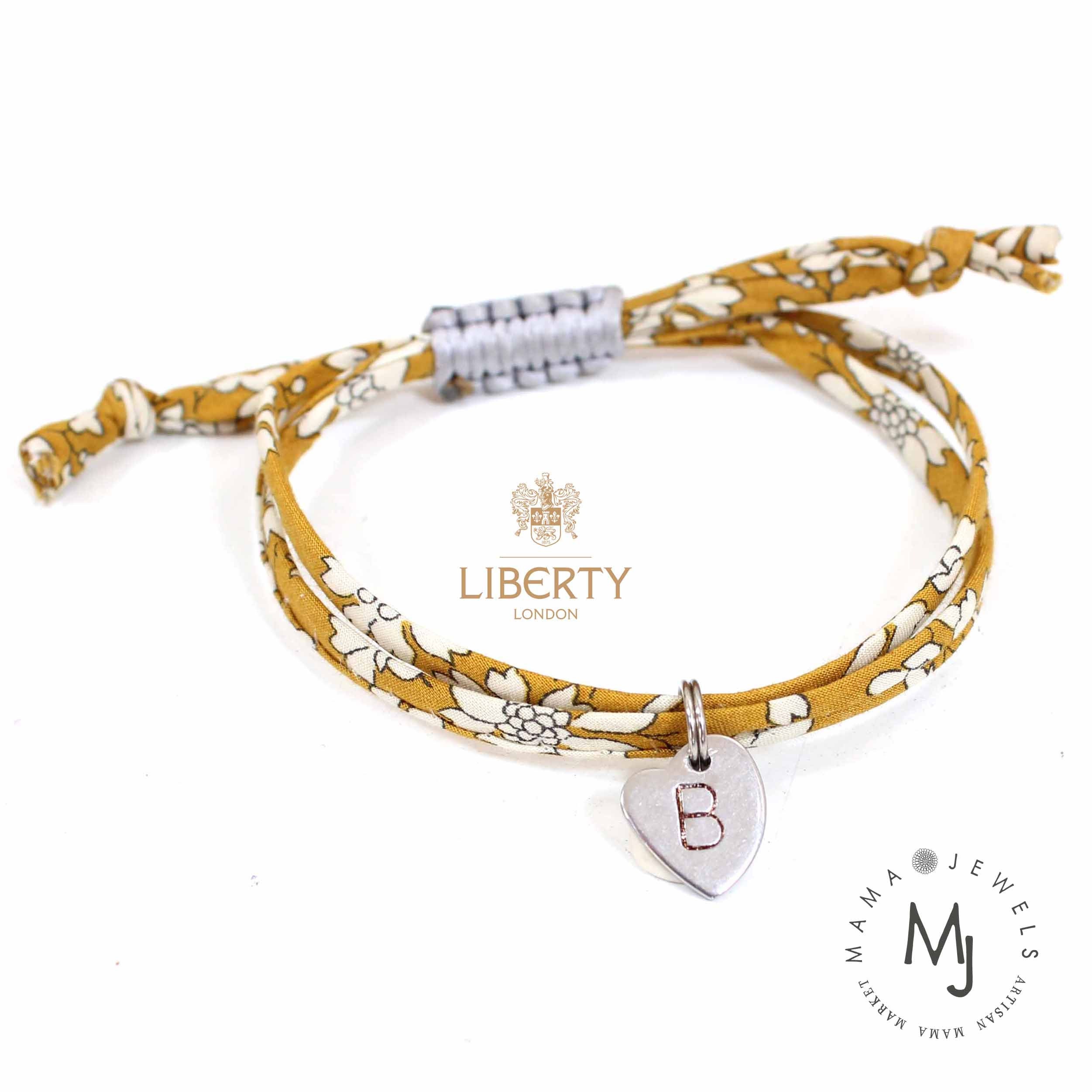 Buy Liberty print bracelet personalised initial