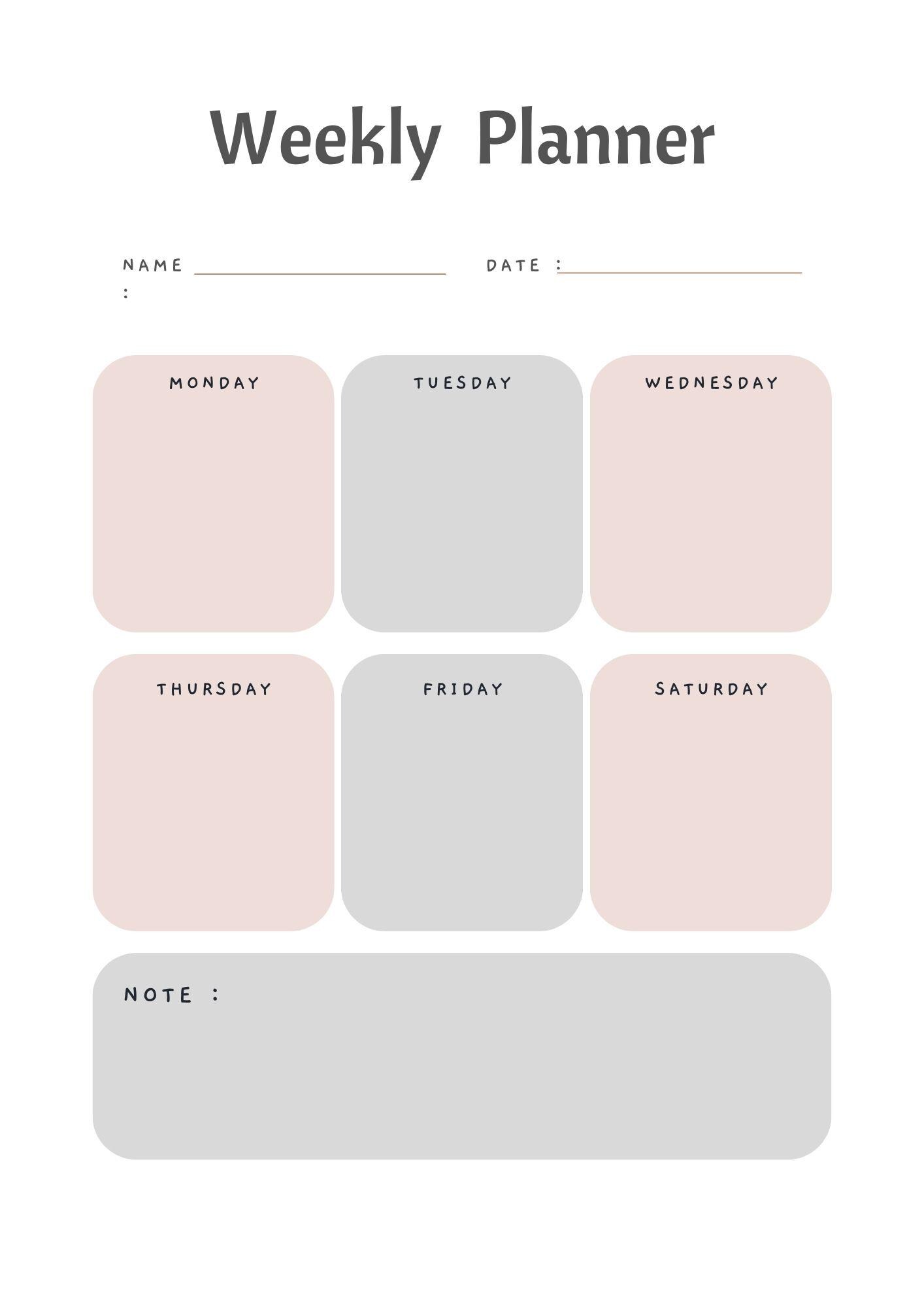 Weekly Planner Bundle – Printable Routine, to Do List, Reward & Goal ...