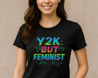Y2K Glitch Cloth T-Shirt - Y2K BUT FEMINIST, 2k clothing, y2k baby tee, y2k shirt, y2k fashion, y2k 90s fashion