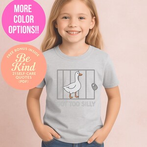 Got Too Silly - Funny Goose in Jail Cartoon, Silly Goose, kids shirt, toddler girl, silly goose t shirt, kids silly goose shirt, funny shirt