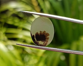 Cabujón de ágata dendrítica paisajística natural (12,5 x 10 mm)