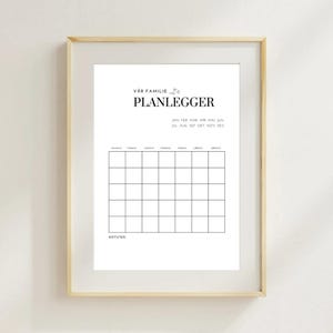 Familieplanlegger - Gjenbrukbar