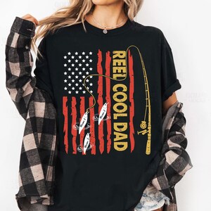 Personalized Reel Cool Dad Shirt, Funny Fishing Father and Kids Name Shirt, Shirt for Fishing Dad, Fishing Dad Birthday Gift