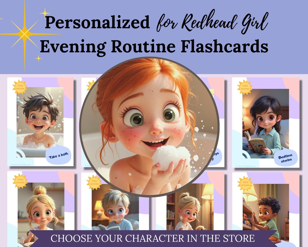 Personalized Evening Routine Cards for Kids Bedtime Chart for Toddlers ...