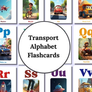 TRANSPORT ALPHABET Flashcards for Boys – ABC Learning Cards for Toddlers – Vehicles Printable – Preschool Kids Educational pdf