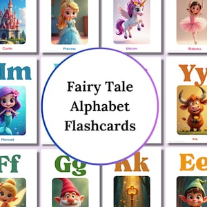 Tarjetas didácticas del alfabeto de dibujos animados para niñas · Tarjetas de aprendizaje del abecedario para niños · Recursos de aprendizaje temprano para preescolares · Decoración de letras para el aula