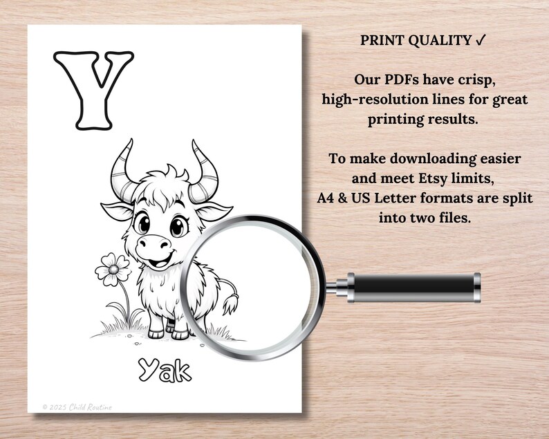 Animal Alphabet Coloring Pages: A-Z Zoo Animals (PDF Download A4/US ...