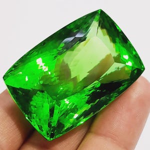 185 Ct Glorious Green Topaz Cushion Shape Loose Gemstone For Pendent Use Excellent Cut Green Topaz Loose Birthstone 40x27x24 mm
