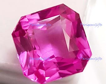 Saphirs roses naturels certifiés 10 carats de couleur rose carrée pour utilisation de bijoux avec pierres précieuses en vrac