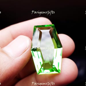 35 Ct Light Green Topaz Gemstone: Fancy Cut Jewelry Making Stone