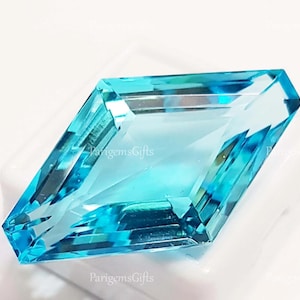 40 Carat Aquamarine Fancy Shape Glass Field Loose Gemstone Faceted Gemstone AAA Quality Huge Aquamarine Loose Gemstone 34x20x13 mm