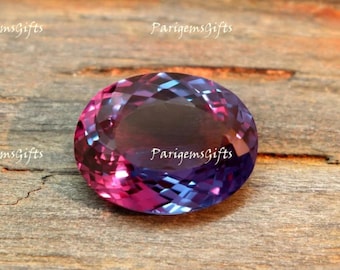 16.20 Ct Certified Color Change Alexandrite Handmade Trending Stones Oval Loose Gemstone