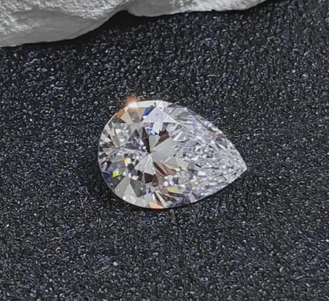 14x10mm 5 PC White Zircon Gemstone Pear Faceted Loose Stone for