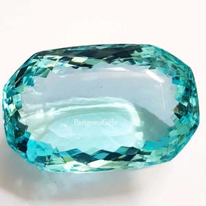 135 Carat Aquamarine Fancy Shape Glass Field Loose Gemstone Faceted Gemstone AAA Quality Huge Aquamarine Loose Gemstone 40x26x18 mm