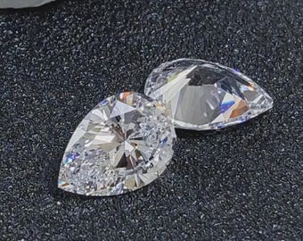10x8mm 5 PC White Zircon Gemstone Pear Faceted Loose Stone for Jewelry