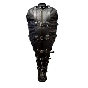 Real Leather Sleep Sack Body Bag – Extendable Straitjacket with D-Rings