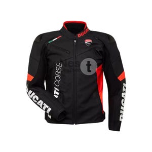 Nouveau Ducati Corse C6 Blouson moto/moto en cuir de vachette véritable avec protections approuvées CE, nouveau modèle 2025