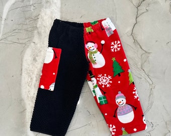 Adorable and Festive Baby Beach Towel Pants 12-18 months Christmas Smowman FREE SHIPPING included. Perfect Gift for your little one.