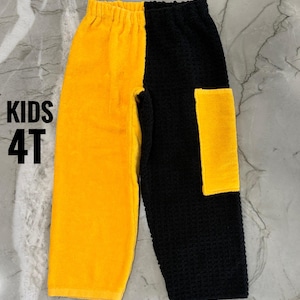 Black and Gold Towel Pants for Children - Size 4T
