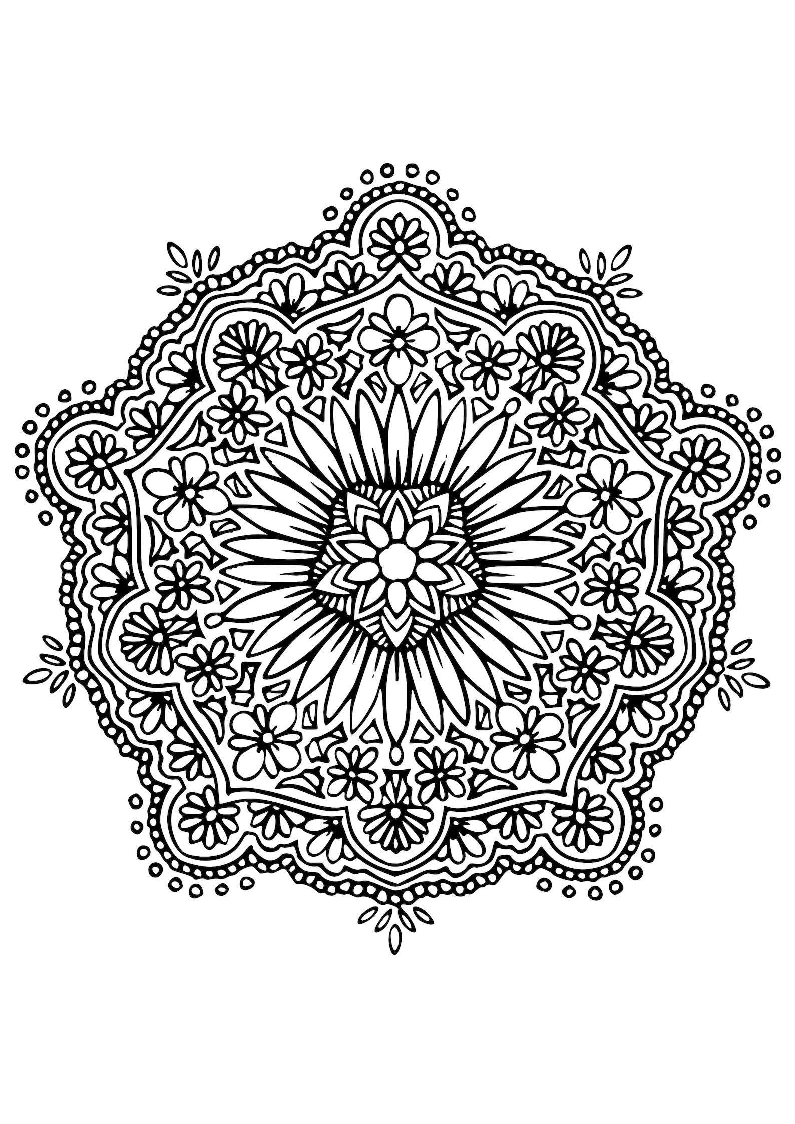 Printable Floral Mandala Coloring Pages for Kids and Adults, 23 Unique ...