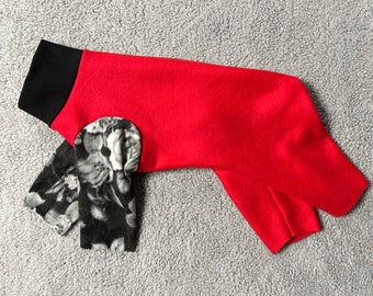 Festive Fleece Dog Pajamas: Christmas Winter Outfit, Size Large