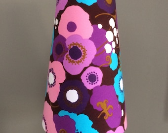 Groovy Funky Hippy Pink Purple Brown Lampshades in 60s 70s Vintage Fabric