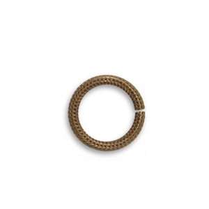 TEN Vintaj Brass 11.25mm 15g Rib Cable Textured Round Open Jump Ring 15 Gauge Jumprings Antiqued Brass Ox DIY Jewelry Making Findings Qty 10