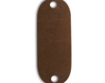 Vintaj Natural Brass 1 Piece Oval Connector Stamping Blank 24 Gauge 46x18mm