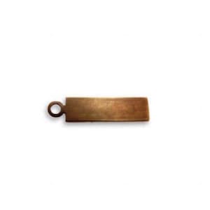 Tiny Vintaj Brass Small Thin Rectangle Tag Blanks with Loop Antiqued Brass Charms Jewelry Supplies Rustic Primitive 21x4.5mm CHOOSE 6 or 20
