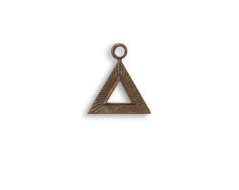 Vintaj Brass Ox 11.5 x 10.5 Pyramid Triangle Charm Antiqued Brass Charm Qty 1