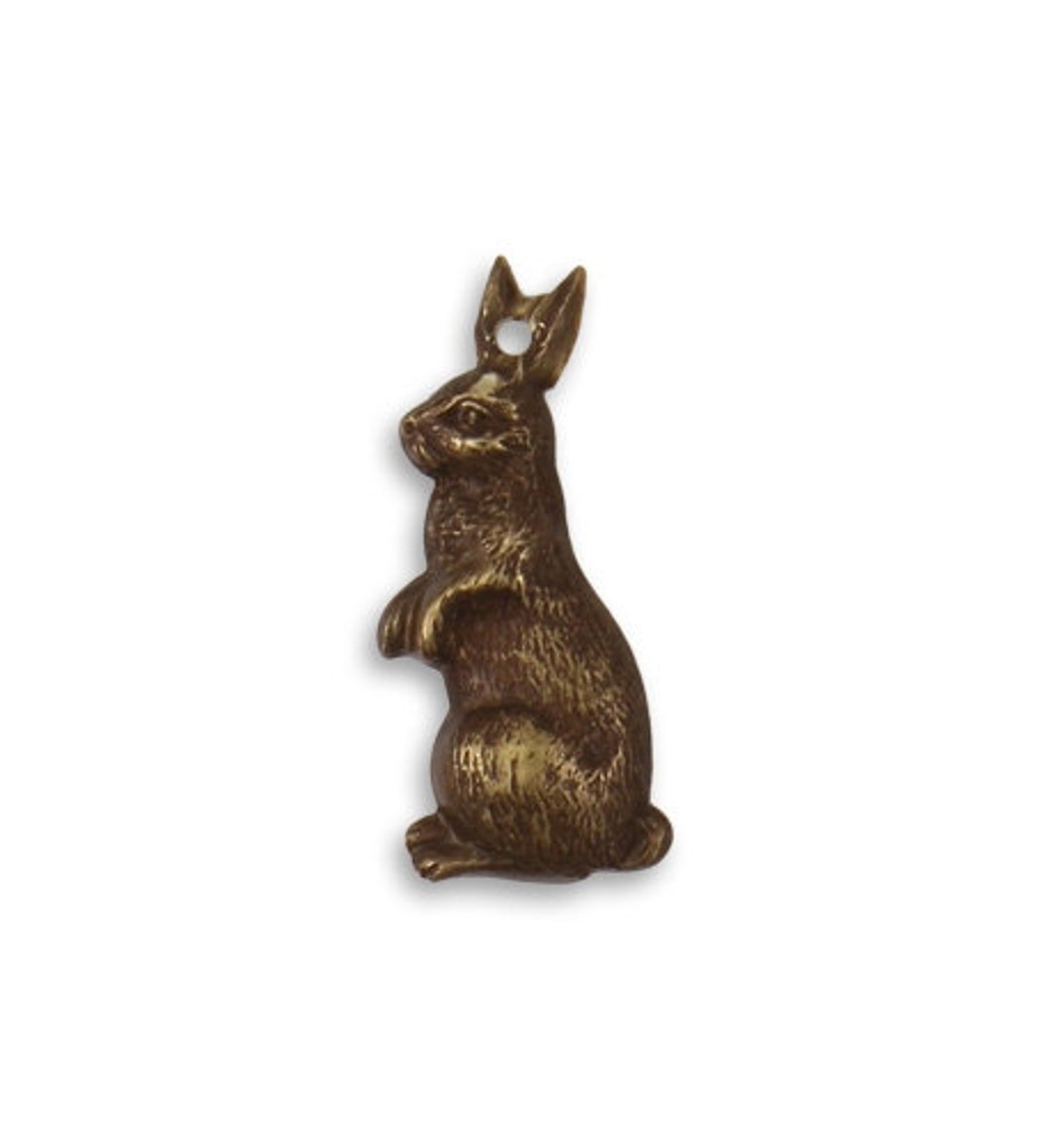 Vintaj Antiqued Brass Bunny Rabbit Charm Brass Ox Animal Nature 25 X ...