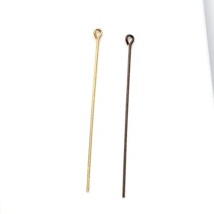 TEN TierraCast 2 Inch Eye Pins 21g Gauge Black Gunmetal OR Brass DIY Jewelry Supplies Findings Eyepins Headpins 2 Inch Qty 10