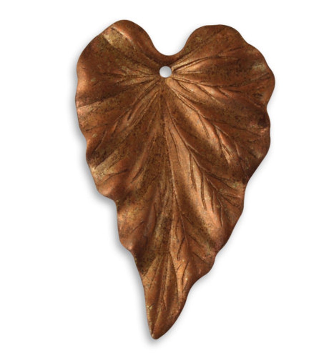 Vintaj Copper Leaf Charm Drop Dangle Pendant Woodland Leaf One Hole 38