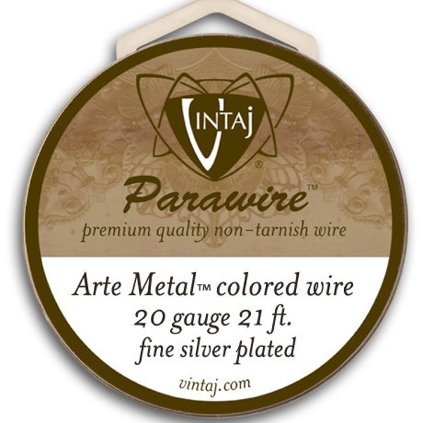20g DARK GREY / GUNMETAL Vintaj Arte Metal Oxidized Silver Colored Parawire Non-Tarnish Wire Jewelry Supplies 20 gauge Qty 1 Roll (21 feet)