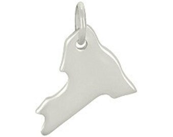 Tiny Sterling Silver New York State Charm Home State Pride Empire State NY NYC Travel Souvenir NYU Columbia Gift for Friend Roommate Qty 1
