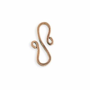 NEW Vintaj Antiqued Copper Plated S Hook with Open Loops Large Clasp Connector Findings Component Rustic DIY Jewelry Supplies 24x13mm Qty 1
