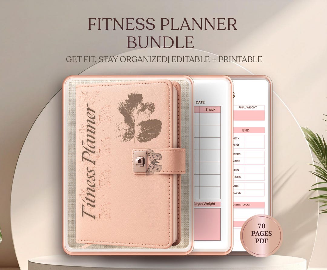 Fitness Planner Bundle, Health and Workout Journal, Printable Meal ...