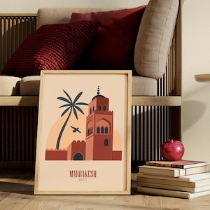 Sands of Marrakesh Poster – Moroccan Sunset Wall Art, Marrakesh Architecture Print, Desert City Poster, Marrakesh Travel Digital Download