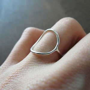 Circle Ring // Sterling Silver Ring Open Circle Ring Large image 1