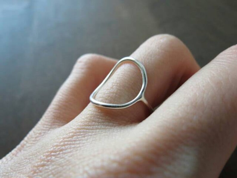 Circle Ring // Sterling Silver Ring, Open Circle Ring, Large Circle Ring, Minimalist Ring, Geometric Ring, Silver Circle Ring, Gift for Her image 1