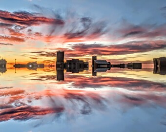 Downtown Skyline Sunset; Amarillo, Texas