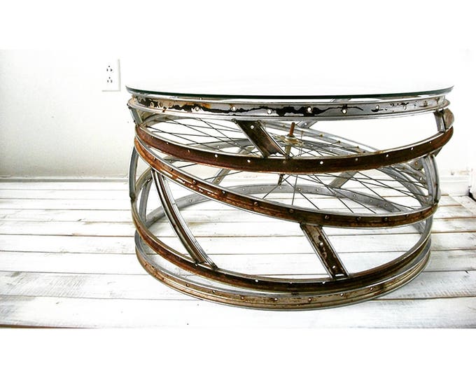 Featured listing image: UpCycle Nation... ReCycled Bike Coffee Table