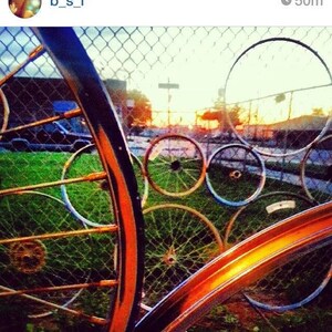 Handmade bicycle fence with swinging gate image 4