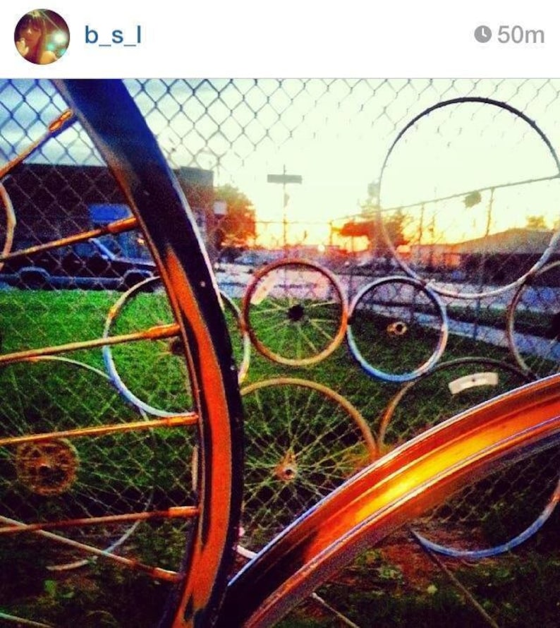 Handmade bicycle fence with swinging gate image 4