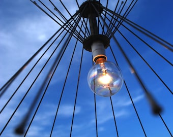 Large Inverted Spokes Chandelier