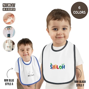 Custom Name Baby Bib Personalized Design Infant Bib Soft Cotton Gift for Baby Shower Newborn Toddler Matching Outfit Set Custom Baby Gift