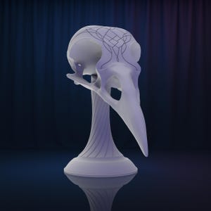 Crow Skull Bust, Pre Supported and Unsupported, Crow Stl 3D Printing, Statue STL, Crow Skull Digital 3d STL, Crow Skull Stl 3D model design