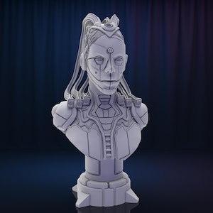 Female Android Bust STL | Futuristic Cyber Medusa Robot Woman 3D Model | Sci-Fi Resin Statue | Pre-Supported STL File | Digital Download STL