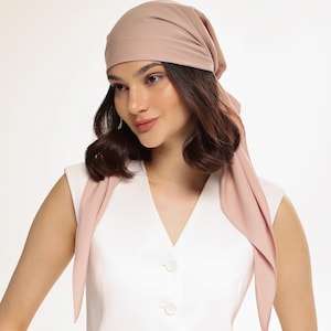 Pre Tied Headscarf for Women | Solid Color Stylish Headwear | Lightweight Summer Bandana | Chemo Pre Tied Scarf | Pink or Blue