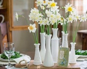 Vintage Milk Glass Bud Vases Set of 3 Fenton Pyrex Corning Corelle Fire King Candle Sticks MADE IN USA